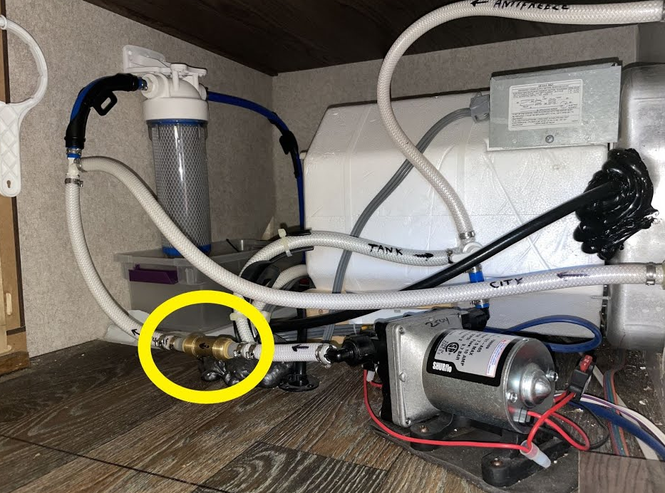 RV plumbing inspection for shower leak in Martin County