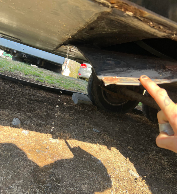 Underbelly water leak repair on an RV in Martin County